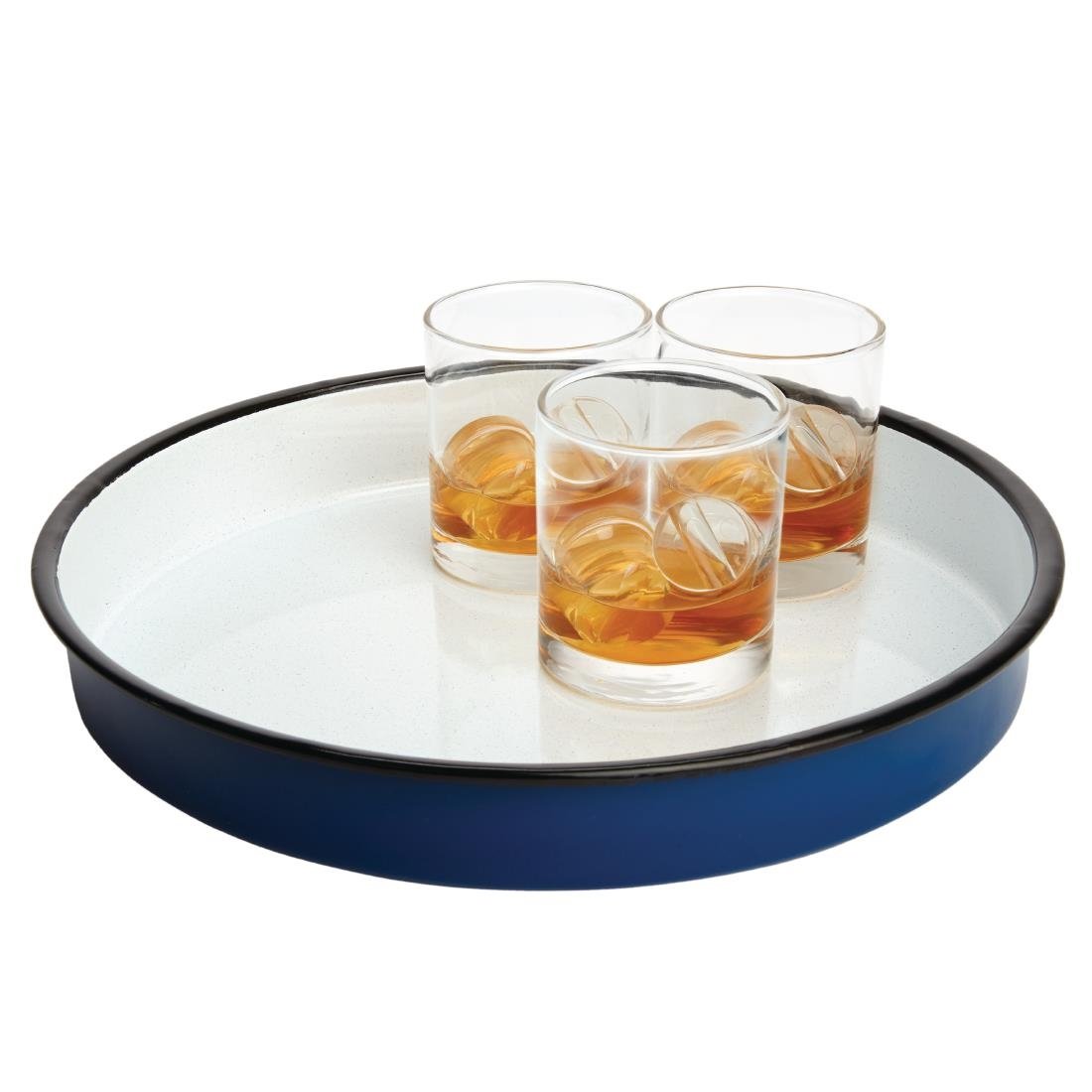 olympia geëmailleerd stalen dienblad rond 32cm Olympia Geëmailleerd Stalen Dienblad Rond 32cm