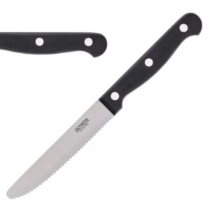 Olympia steakmessen met ronde punt zwart (12 stuks)