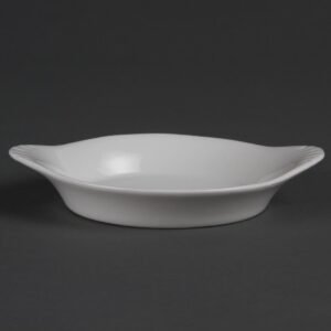 Olympia Whiteware ronde gratineerschalen met handvatten 13cm (6 stuks)