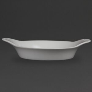 Olympia Whiteware ronde gratineerschalen met handvatten 22cm (6 stuks)