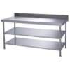 Parry volledig gelaste roestvrijstalen wandtafel 2 onderplanken 1200x600 mm Parry volledig gelaste roestvrijstalen wandtafel 2 onderplanken 1200x600 mm