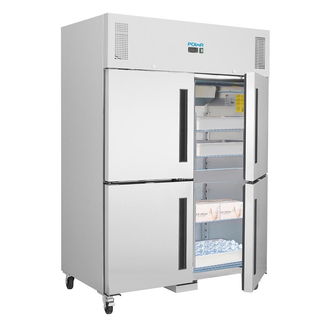 polar g serie opstaande dubbele stabiele deur gastro vriezer 1200ltr Polar G-serie opstaande dubbele stabiele deur gastro vriezer 1200ltr