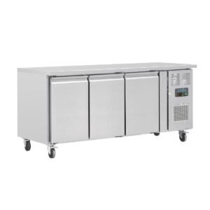 Polar U-Serie Driedubbele Deur Aanrecht Koelkast 417Ltr