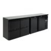 Polar U-serie dubbele deur back bar toonbank koelkast met laden