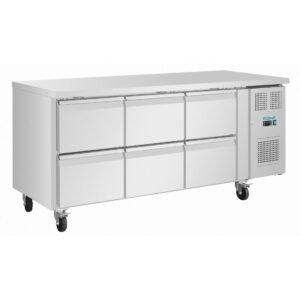 Polar U-Series Gastronorm koelwerkbank met zes laden
