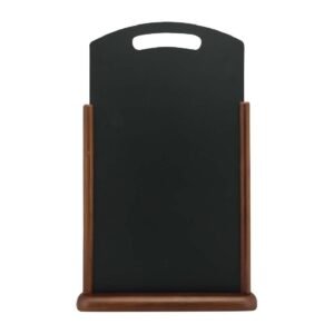 Securit Handvat extra groot houten tafelkrijtbord met donkerbruin gelakte afwerking
