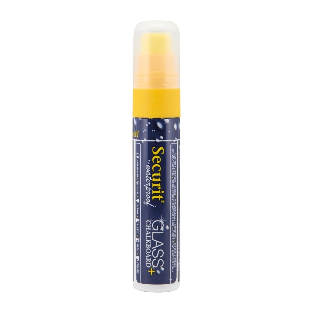securit waterproof krijtstift (glas + krijtbord) in geel met 7 15mm penpunt Securit Waterproof krijtstift (Glas + Krijtbord) in geel met 7-15mm penpunt