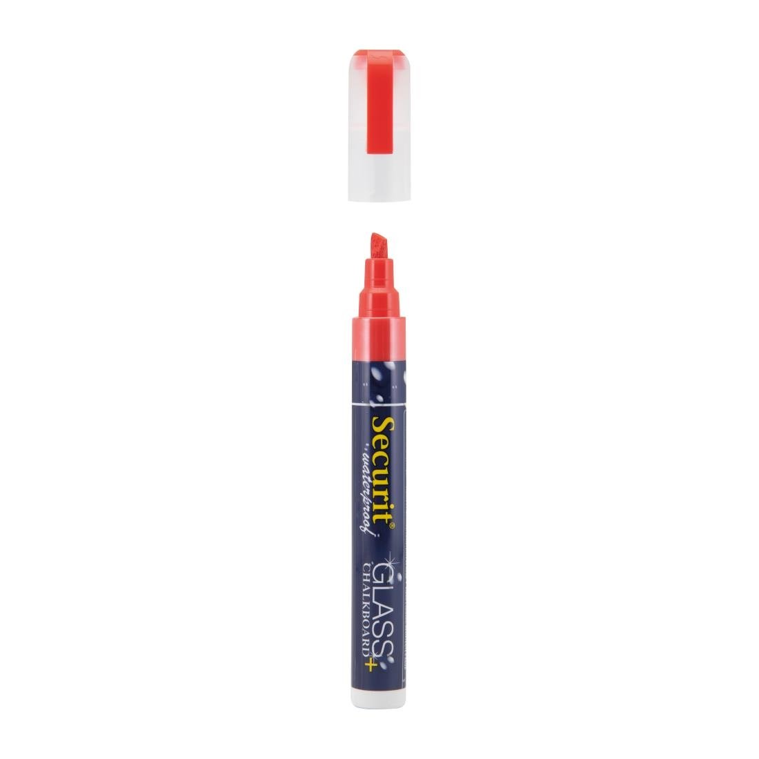 securit waterproof krijtstift (glas + krijtbord) in rood met 2 6mm penpunt Securit Waterproof krijtstift (Glas + Krijtbord) in rood met 2-6mm penpunt