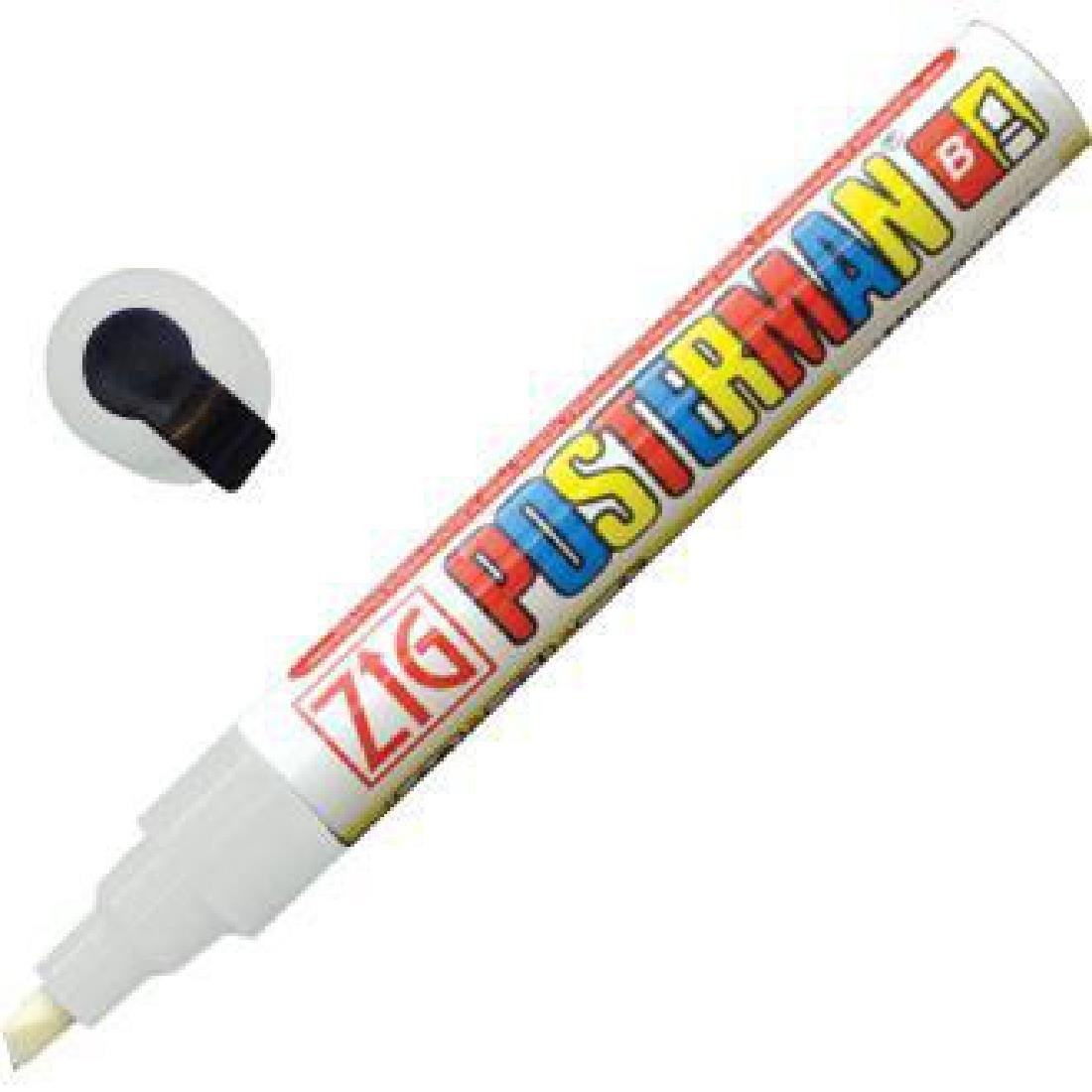 securit zig posterman weerbestendige krijtstift wit 6mm Securit Zig Posterman weerbestendige krijtstift wit 6mm