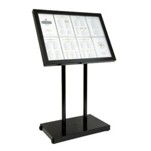 Securit zwart hamerslag staal wit 8xA4 informatiedisplay (excl. paal en voet)