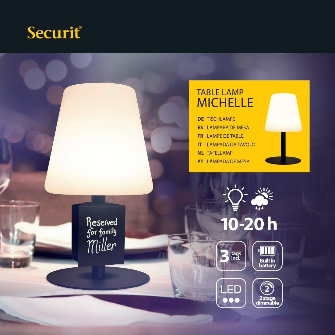 securit zwarte tafellamp michelle incl 3 bevestigbare krijtbordlabels Securit Zwarte Tafellamp Michelle Incl 3 Bevestigbare Krijtbordlabels