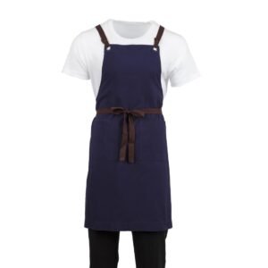 Southside Cotton canvas halterschort marineblauw