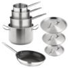Vogue Cook Like A Pro 5-Delige Roestvrijstalen Inductiepannenset