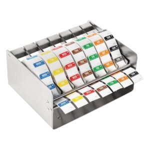 Vogue kleurcode RVS stickerdispenser + stickers