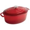 Vogue ovale inductie braadpan rood 5Ltr