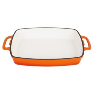 Vogue rechthoekige gietijzeren ovenschaal oranje 2,8Ltr