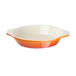 Vogue ronde gietijzeren gratineerschaal oranje 0,4Ltr