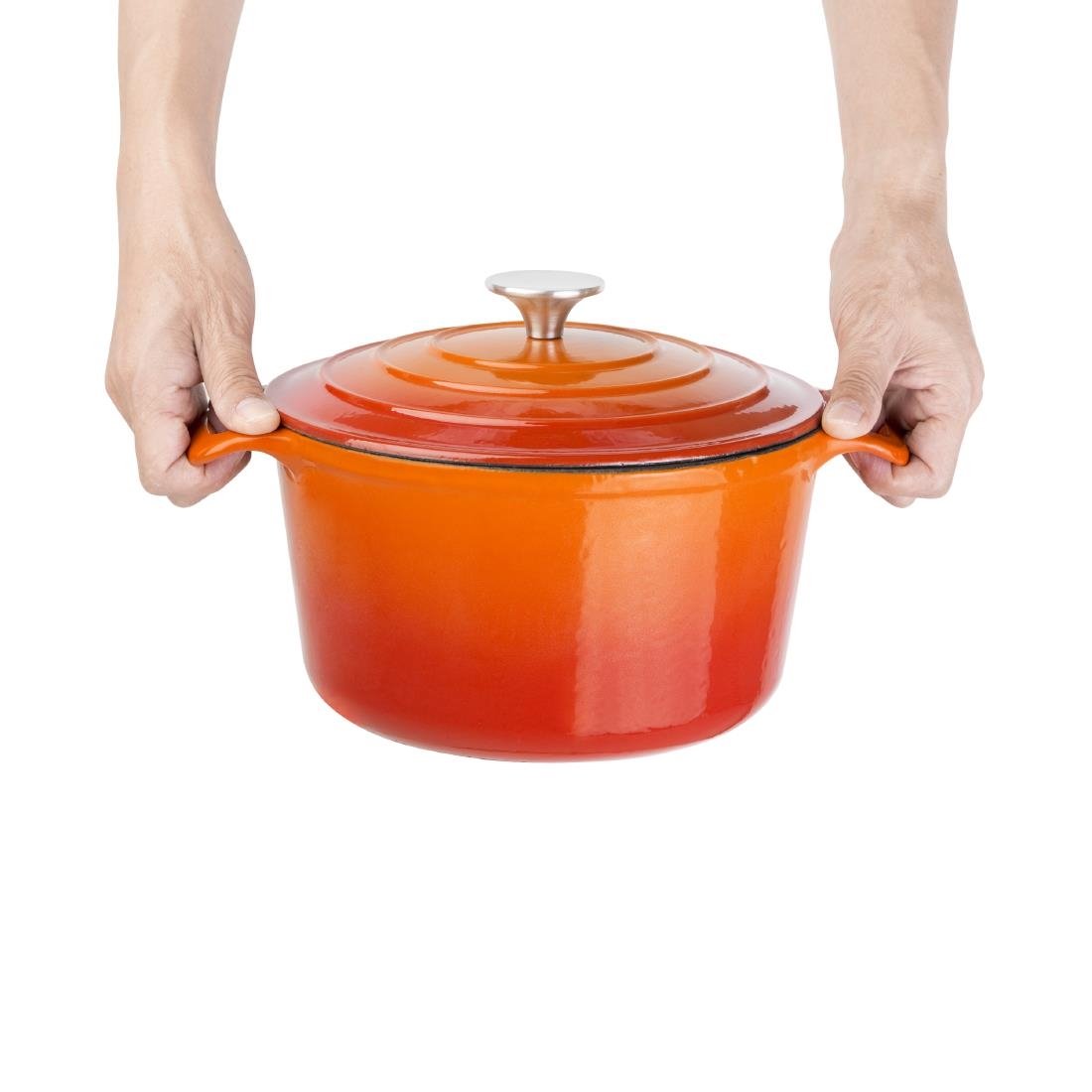 vogue ronde inductie braadpan oranje 20,5(Ø)cm 3,2ltr Vogue ronde inductie braadpan oranje 20,5(Ø)cm 3,2Ltr