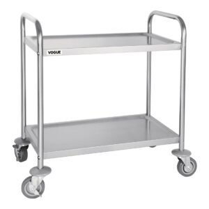 Vogue RVS serveerwagen 2 plateaus S - 82,5(h) x 71(b)cm