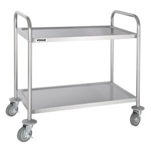 Vogue RVS serveerwagen met 2 bladen Medium