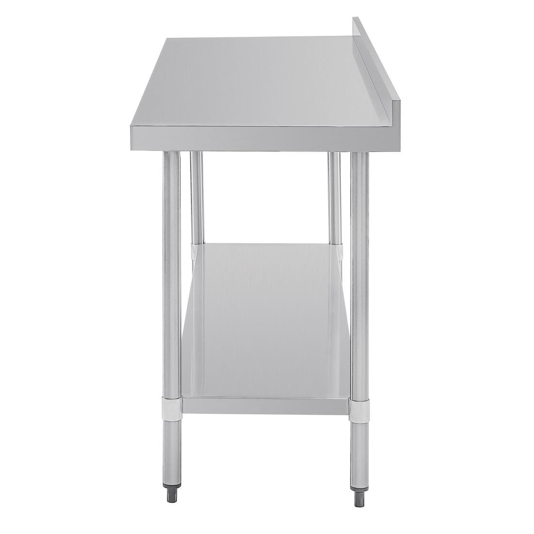 vogue rvs werktafel met achteropstand 90x180x60cm Vogue RVS werktafel met achteropstand 90x180x60cm