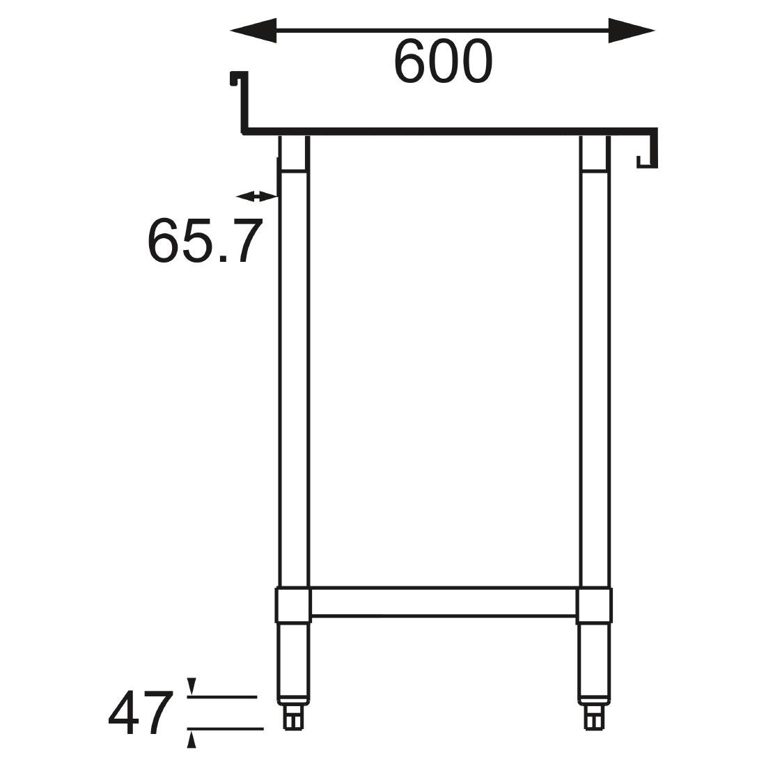 vogue rvs werktafel met achteropstand 90x180x60cm Vogue RVS werktafel met achteropstand 90x180x60cm