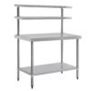 Vogue RVS werktafel met wandplanken 120cm