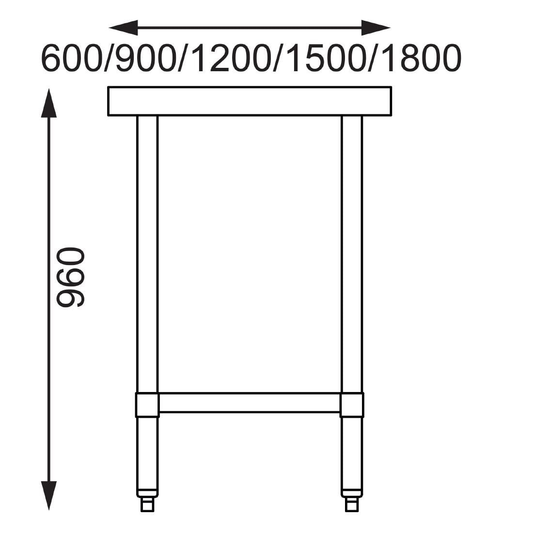 vogue rvs werktafel zonder achteropstand 90x90x70cm Vogue RVS werktafel zonder achteropstand 90x90x70cm