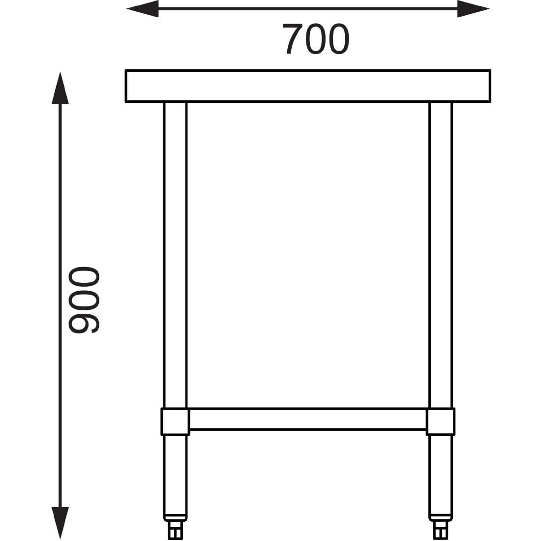 vogue rvs werktafel zonder achteropstand 90x90x70cm Vogue RVS werktafel zonder achteropstand 90x90x70cm