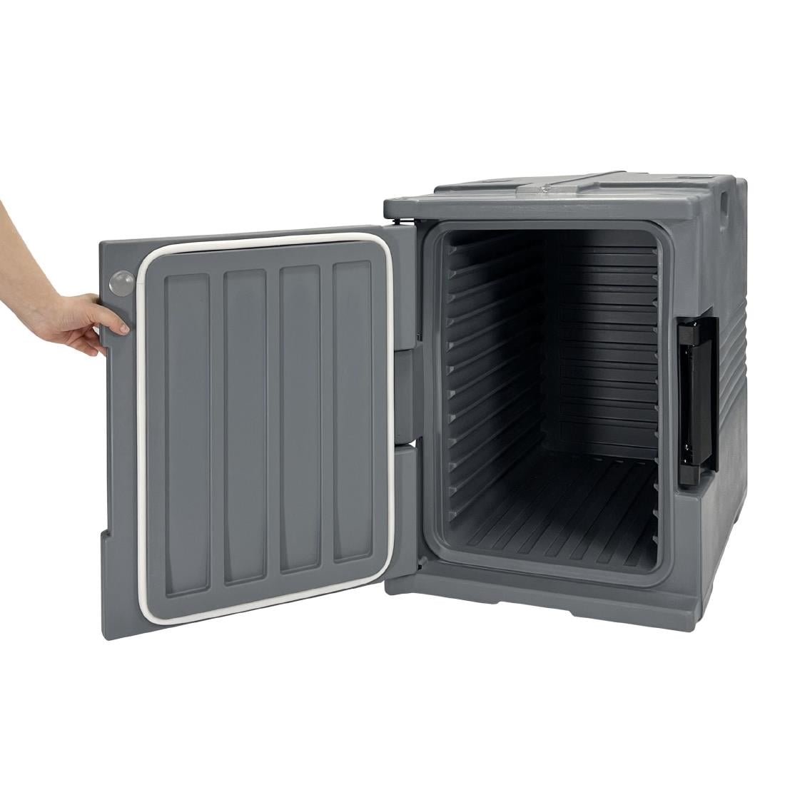 vogue thermo box 600 voorlader box zwart voor gn bak afmeting 465x610x630mm Vogue Thermo-Box 600 Voorlader Box Zwart Voor GN Bak Afmeting - 465X610x630mm