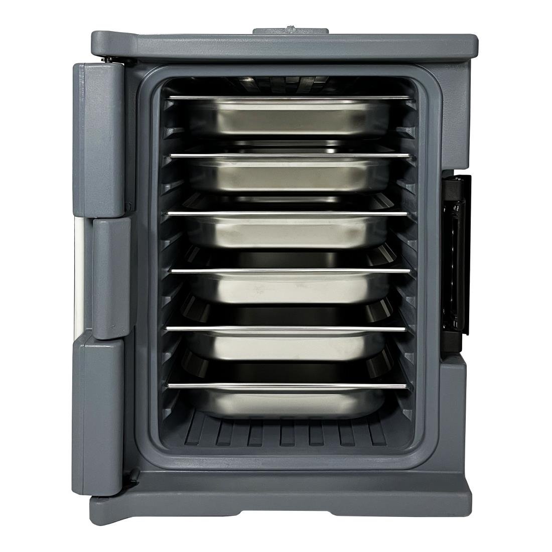vogue thermo box 600 voorlader box zwart voor gn bak afmeting 465x610x630mm Vogue Thermo-Box 600 Voorlader Box Zwart Voor GN Bak Afmeting - 465X610x630mm