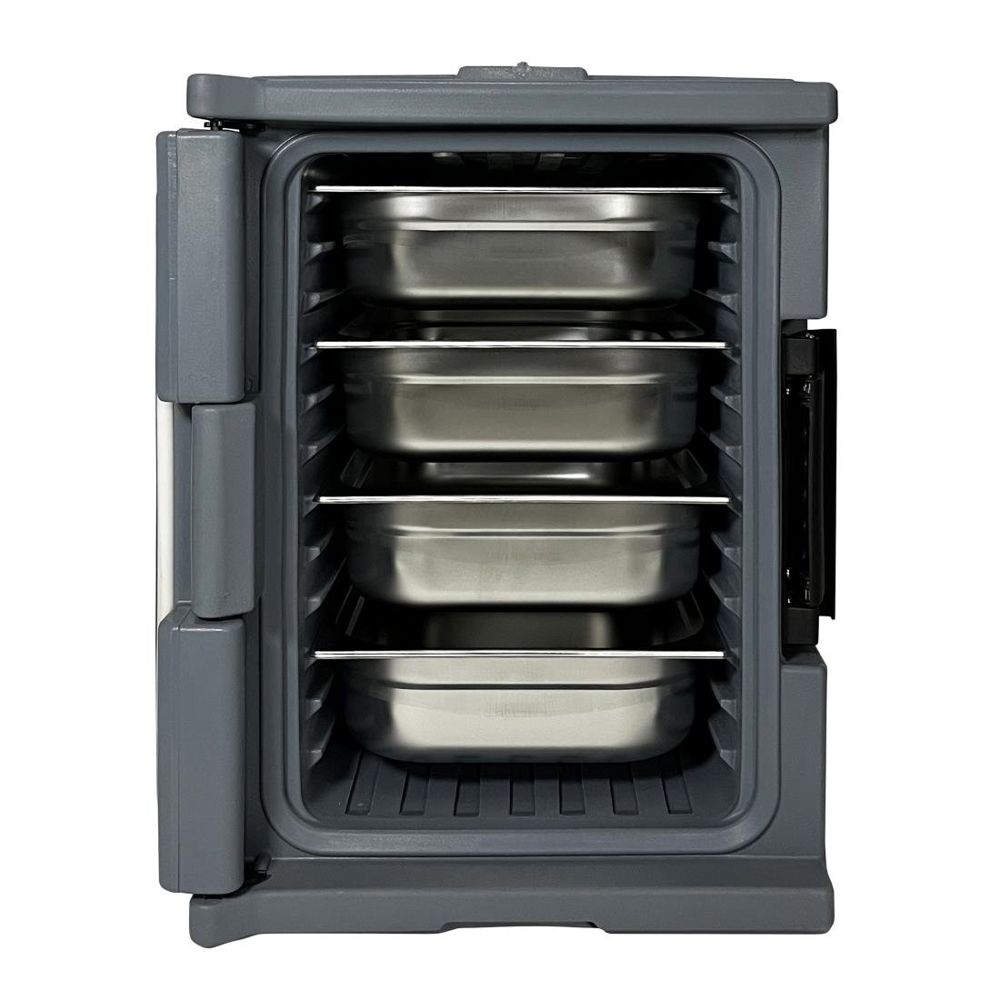 vogue thermo box 600 voorlader box zwart voor gn bak afmeting 465x610x630mm Vogue Thermo-Box 600 Voorlader Box Zwart Voor GN Bak Afmeting - 465X610x630mm