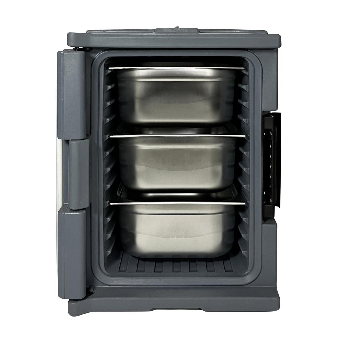 vogue thermo box 600 voorlader box zwart voor gn bak afmeting 465x610x630mm Vogue Thermo-Box 600 Voorlader Box Zwart Voor GN Bak Afmeting - 465X610x630mm