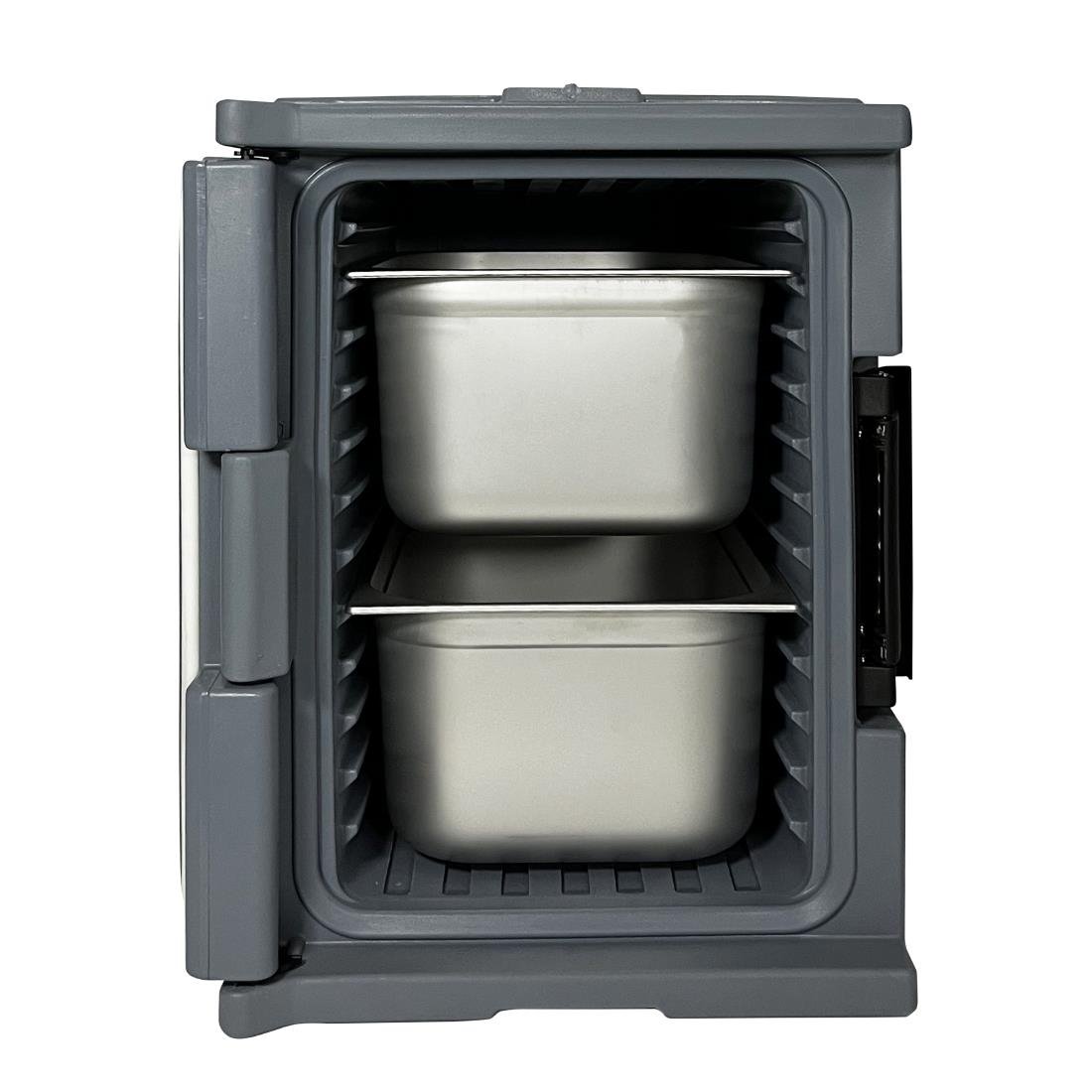 vogue thermo box 600 voorlader box zwart voor gn bak afmeting 465x610x630mm Vogue Thermo-Box 600 Voorlader Box Zwart Voor GN Bak Afmeting - 465X610x630mm