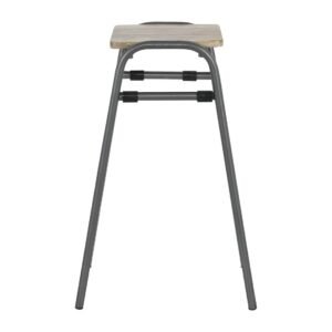 Bolero Cantina compacte barkrukken met mangohouten zitting Gunmetal (4 stuks)