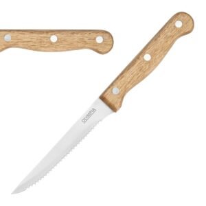 Olympia steakmes houten heft 21,5cm (12 stuks)
